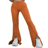 Cindysus ženske obične loungewear Soude Color Ladies Lounge Hlače Smještena noga Ljeto Split Boho pantalone