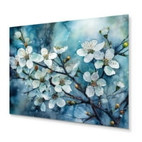 Art DesimanArt Bijela plava jabučna stabla melodija cvjetna metalna zida od jabuke u umjetnosti u. Visoka