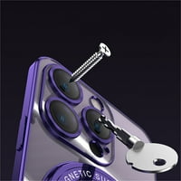 Decaze Plativ Clear Case Kompatibilan sa MAG sigurnim dodacima za iPhone 12, udarni čvorov držač prstena Luksuzna magnetska za držač nosača Slim Hard Back futrola, srebrna