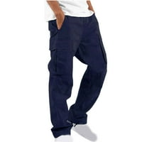 Vivianyo HD hlače za muškarce Muškarci Solid Ležerne prilike višestruki džepovi na otvorenom ravno tipom