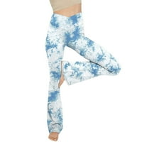 Teretne hlače Žene High Squist High haljina joga bljeskalica širokog noga Bootcut Workout Strukne radne