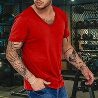 Muška majica vrhovi MENS V izrez T Majica Modni casual Brzo suho prozračne znojne znojenje kratkih rukava