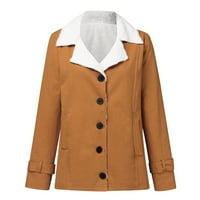 Puntoco kaput zazor žene plus veličina zimska topla kompozitna plišana dugmeta kaputa od jakne kaput