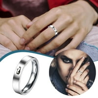 Heiheiup Jednostavan titanijumski čelični prstenski prsten crtani crtić slatki nakit prsten za prstenje male