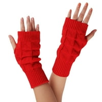 Ženska djevojka pletena ručna ruka bez prsta drže tople zimske rukavice meko toplo Mitten Tietoc