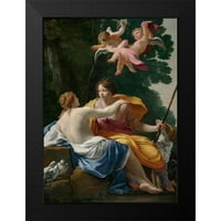 Vouet, Simon Black Moderni uokvireni muzej Art Print pod nazivom - Venera i Adonis
