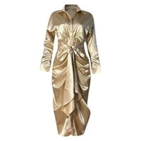 Glitter haljine za ženska noćna ženska haljina V izrez rezervna haljina s dugim rukavima Ležerna za