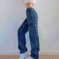 Camland Womens Jeans Ljeto plus veličina modnih traperica za žene visoki struk rastezljivi rub povremene