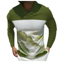 Muške polo majice Muška modna casual ovratnik 3D digitalni tisak dugih rukava majica top bluza