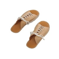 Ženski ljetni tobogani kliznu na ravne sandale Peep toe klizne sandale Comfort čipke cipele za žene