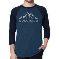 Muška majica od raglan bejzbol riječi Art - Kolorado skijaški gradovi