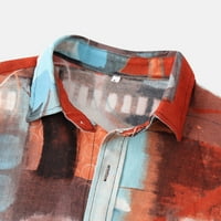 B91XZ košulje za muškarce kontrastna majica košulja košulja casual rukava Ispiši muške kratke boje muške