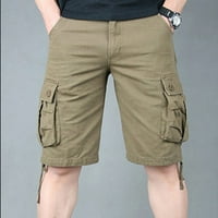 Yuwull Muška radna odjeća Atletska kratke hlače Slim Fit Multi džepni zatvarač ravne hlače za noge Muške