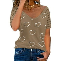 Žene Casual Loress Majice kratki rukav modni srčani tisak The Majice The majice