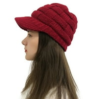 Dadaria Beret kape za žene Ležerne prilike pune šive na otvorenom HEATS Crochet pleteni Beanie Cap Crvena,