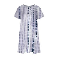 Haljine u Inleife za žene, ženska ležerna ljetna majica haljina haljina s kratkim rukavima s džepovima
