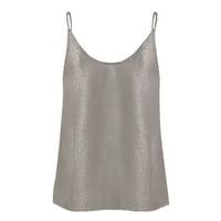 Simu Womens Glitter Strappy tenkovi Ladies Sparkle Cami Swing Vest Clubweard bez rukava Camisole Bluuses