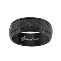 Tungsten Black Diamond-Cut Groove kupome Muški komforni fit-Veličina - Obitnica za vjenčanje
