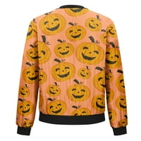 Apepal jakne za žene Dugih rukava Lagana zip usečena modna Halloween Print Outerwear Casual Quilted
