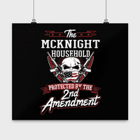 Prezime McKnight Poster - Domaćinstvo zaštićeno 2. drugom Amandmanom - Personalizirani ljubitelji pištolja