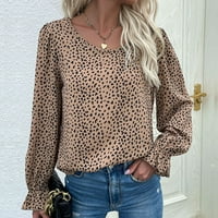 Žene Casual Fashion Pulover Print Usredni bluza s dugim rukavima s rastemnim ugrađenim košuljama