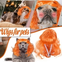 Wojeull sintetički dodaci kućni ljubimac kućni ljubimac mačji pas za glavu kovrča Curl Cat i Wig Wig