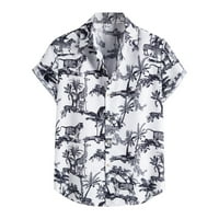 Bijele golf majice za muškarce Muške modne etničke kratkih rukava Ležerna štamparija Havajska majica