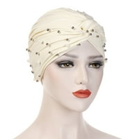 Yubnlvae šešir perla za omotač kapicarke turban ruffle Pearl žene za bejzbol kapi kaki