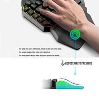 Jedna ruka tastatura i miša kombinovana tastera za igranje sa mišem LED dugim pozadinskom osvjetljenjem pola tastature mišem