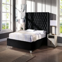 Artlia Savremeni tapecirani krevet sa dubokim gumbom, puni drveni okvir, pjena za visoku gustinu, srebrna