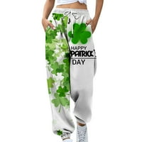 Zzwxwb duge hlače za žene Svetog Patrickovog dana Ženska moda Ležerne prilike za ispis Elastična pantalona
