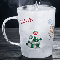 Hesoicy 350ml Luck Luck Luck Wearmelon dvostruki zidni mlijeko Staklo čaša čaša sa poklopcem