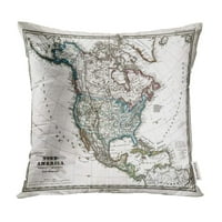 Karipska antička karta Sjeverne Amerike Stieler Light Stari jastučni jastuk