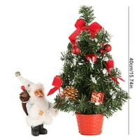 7,88 Mini božićno drvce, umjetno malo Xmas stablo sa višebojnim visećim ukrasima, za božićnu kućnu kancelariju