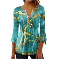 Ženske košulje Plain Tunic Ljetni vrhovi Dressy Casual Bell s kratkim rukavima V izrez Spring Bluze