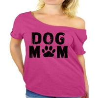 Awkward stilovi pas mama majica majica crne šape sa vrhovima ramena za žene