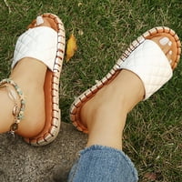 Ženske sandale ravne trake Slide Sandal Open Toe Ravne sandale Ležerne prilike ljeti na cipelama