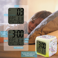 Budilica za dječju sobu, LED digitalni alarmni sat sa sat Jednostavno podešavanje Cube Wake Up satovi