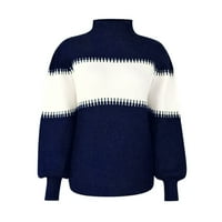 Clearlove duks pulover Duks za muškarce Žene Ležerne prilike COLORBLOCK Srednja visokog ovratnika Kontrast Kontrast Knez džemper Dugi rukavi Top džemper Smehovi