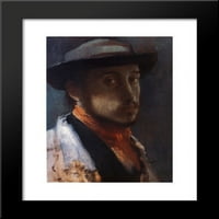 Samoportret u mekom šeširu uramljeni umjetnički print Edgar Degas