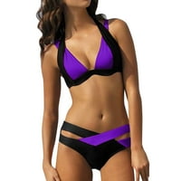 Ženski kupaći kostimi Tummy Control Dvije kukičane čipke visoki struk V izrez bikini set kupaći kostimi