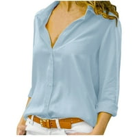 Ženske košulje s dugim rukavima Dugme down Dame Ljetni vrhovi i bluze V izrez Želje Trendy Odjeća svijetlo