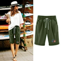 Chueoow ženske ljetne kratke hlače Neovisnost Print Capris Zrakoplovske kratke hlače
