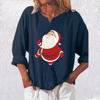 Ženska modna božićna labava dugi rukav ležernu majicu, bluza u obliku majice vruće8sl4869684
