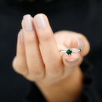 Prirodni crni Opal Solitaire prsten za žene - oktobar rođenog prstena, srebrna u srebru, US 4.50