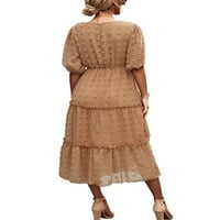 Niveer žene Maxi haljine od pune boje Ljeto plaže sandress švicarski točkica duga haljina kaftana pola