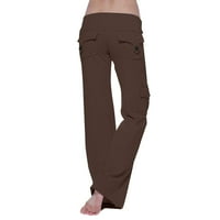 Dqueduo jesenski ženski vježbanje nogavice Stretch tipka za struk Pocket Yoga teretana Loose hlače Pokloni
