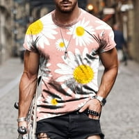Muškarci Essentials Stertch Bluza Ljetni modni kratki rukav Tors Cvijet 3D Digital Flow Majice Trendy
