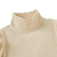 1- godina Pleteni pulover dugih rukava vrhovi Corduroy plairana suknja odijela dječje djevojke proljeće