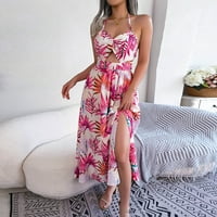 Luiyenes cvjetna suknja Viseći vrat Plaža Ženska haljina za majicu